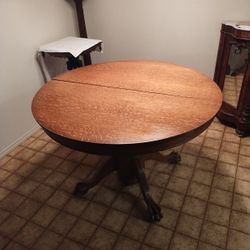 Round Oak Dining Table Antique