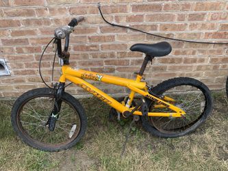Yellow kids bike