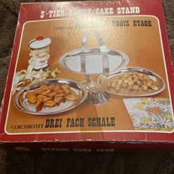New Vintage 3 Tier Snack , Cake Stand 