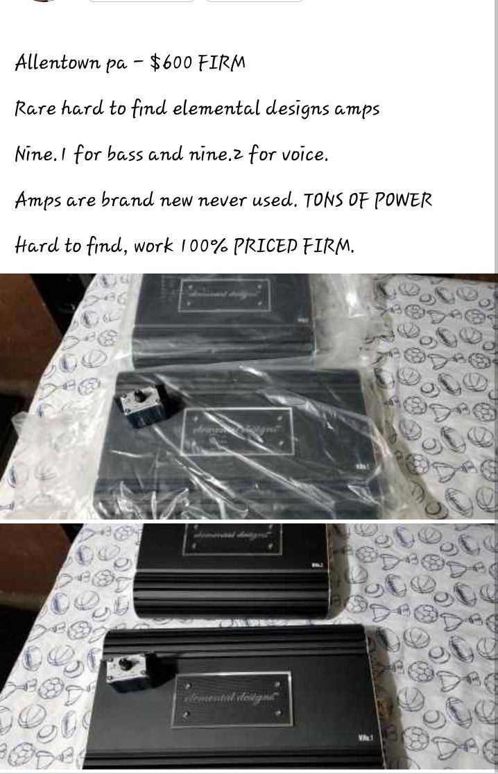 Brand New Elemental Designs Bass And Voice Amps