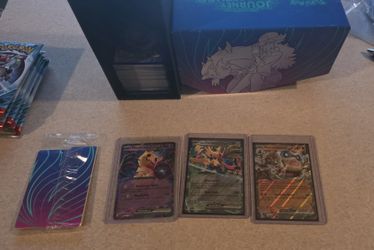 Pokémon journey together. 152 base cards no hollow, Hollow, RH. 3 EX cards, Dividers, 8 empty packs.