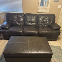 Leather Couch/ Sofa Ottoman 