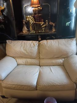 Soft Italian leather love seat
