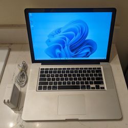 Apple MacBook Pro 15.6" Windows 10 Laptop - Intel Core 2.53ghz CPU, Fast 128gb SSD, 8gb Ram, Nvidia 9600 GPU (Roblox), Backlit Keys, DVD/CD 
