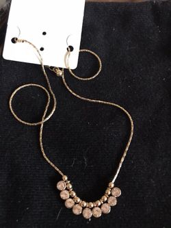 Gold Plated Necklace With Gold Diamonds