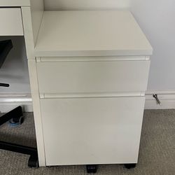 Excellent Condition White Filing Cabinet w/ Wheels