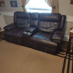 Brown Leather Living Room Furniture 