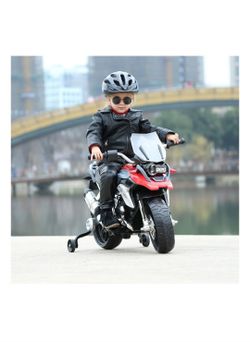 Rollplay BMW R1200 GS 6V Ride On LED Headlight Motorcycle Unisex Kids - Red/Gray