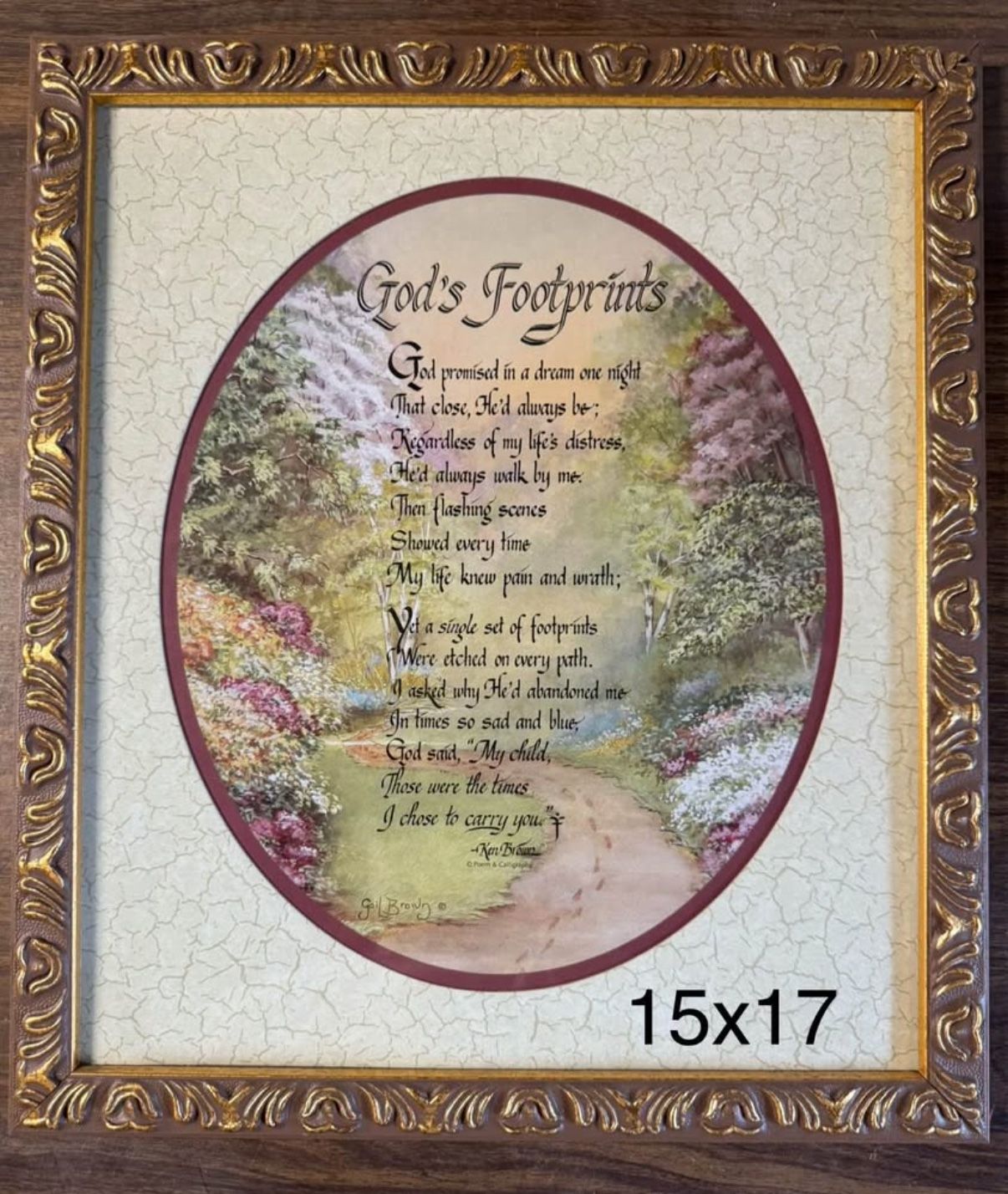 God's Footprints" Framed Poem (15x17")