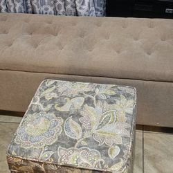 Velvet Bench and Hassock