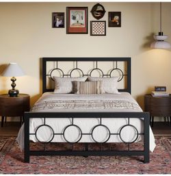 Metal bed frame size full