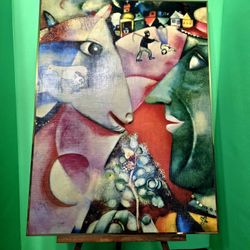 Oil on Canvas "I And The Village " by MARK CHAGAL COA by Brigita Del Forno Repro 18"×24"
