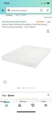Amazon Basics Queen 7” Smart Box Spring, mattress Foundation, Tool-Free Easy Assembly