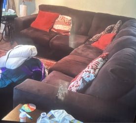 Dark Brown L-Shaped Sectional Sofa