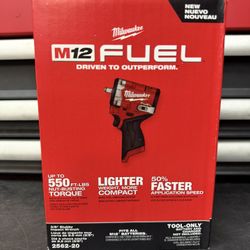 MILWAUKEE M12 FUEL 12V Lithium-Ion Brushless Cordless Stubby 3/8 in. Impact Wrench (Tool-Only)