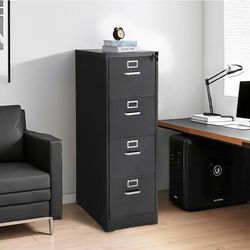  4-Drawer Lockable Filing Cabinet, Metal Storage Cabinets for Home Office