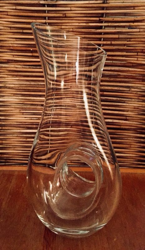 Modern Handmade Glass Decanter with Cutout Center