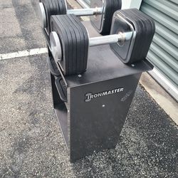 Iron Master Adjustable dumbbells and stand 