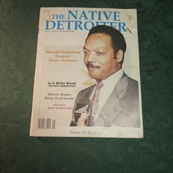 Vintage 1987/ The Native Detroiter Magazine/ Jesse Jackson 1988 Run For President 