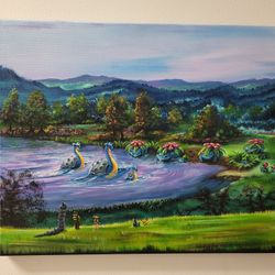 Pokemon Original Painting Mountain Venusaur