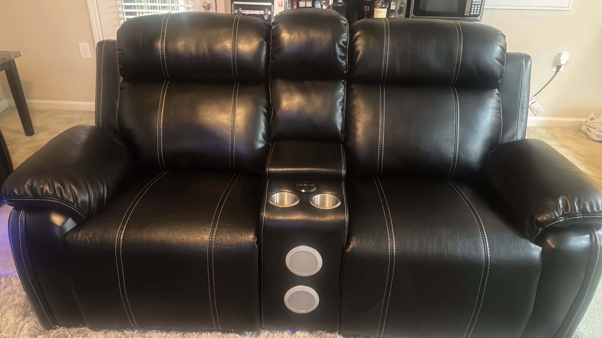 Faux Leather Recliner Set For Sale