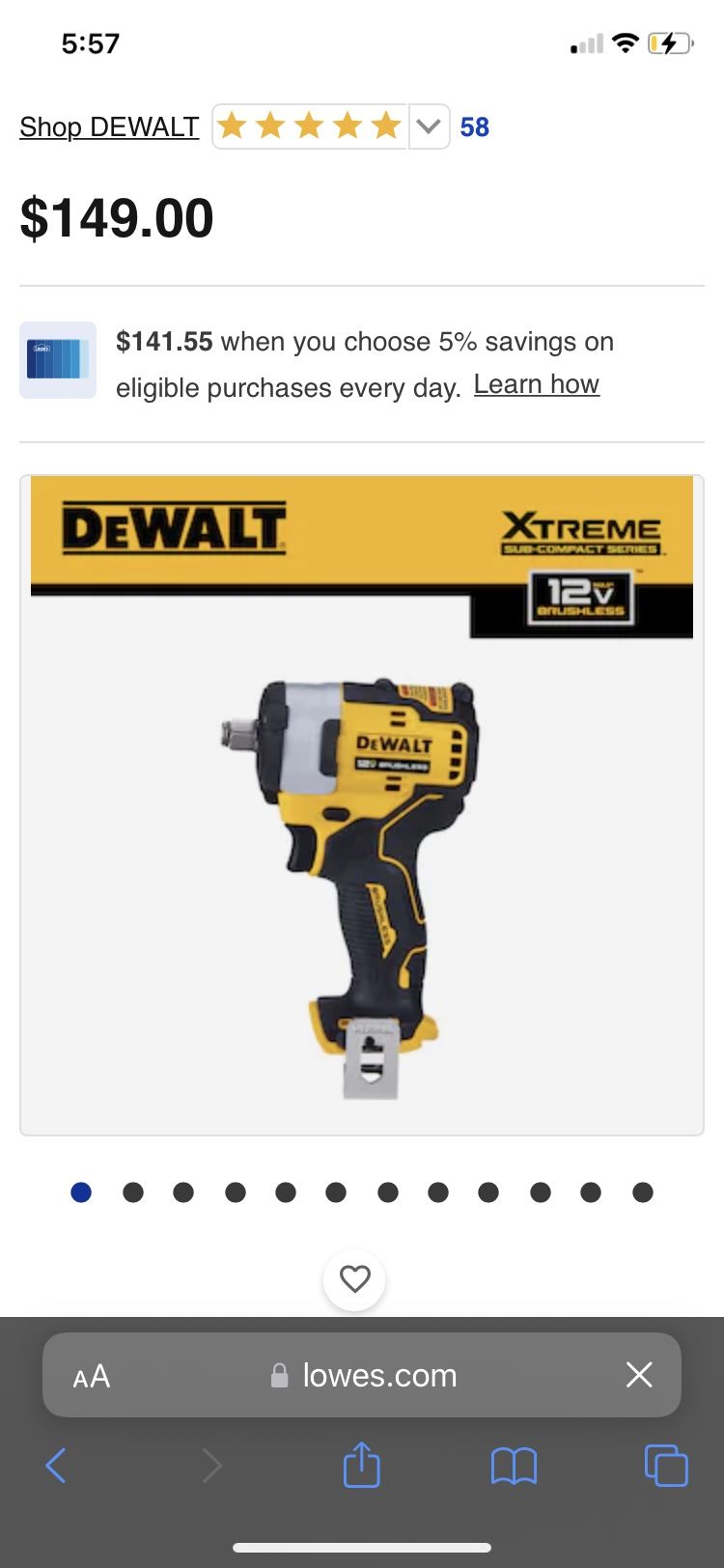 ✅ DEWALT 1/2” IMPACT WRENCH (Tool Only) ✅