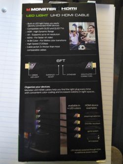 Monster HDMI 6FT high Speed 21.0 Gbps 4KHDR.