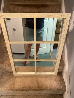 Rustic Window Frame Wall Mirror