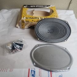 Vintage 6x9 Car Stereo Speaker W/chrome Grille NEW