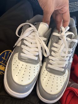 Grey/white Bape dooms size 8
