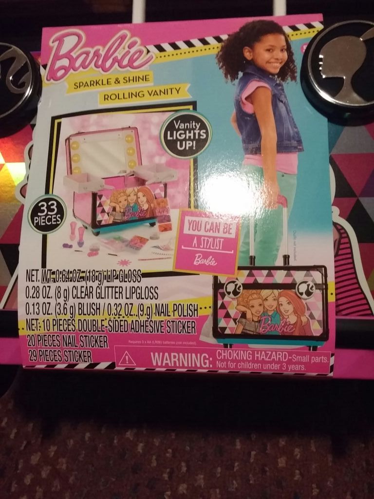 Barbie sparkle & sale shine rolling vanity