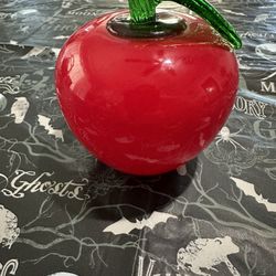 Vintage Glass Red Apple  Actual Size of a Large Apple 