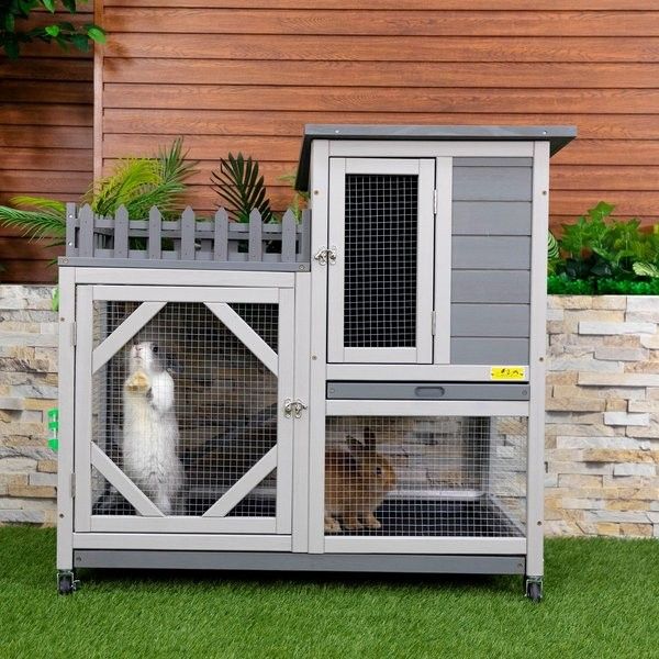 New Two Story Rabbit Hutch. 