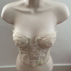 Vintage Backless by Young Smoothie Lace Cream Strapless Corset Bustier Bra,  size 38D for Sale in Los Angeles, CA - OfferUp