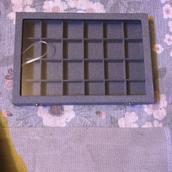 Gray Jewelry Tray with Lid 