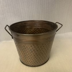 Antiqued Bronze Small Metal Bucket