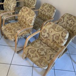 6 Custom Made Dining chairs with arms Stain Resistant Fabric