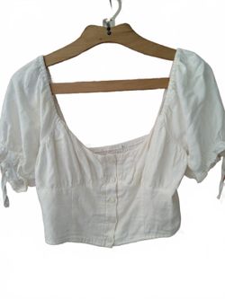 Cream colored Crop top Whimsical Cottage Core Med/Large