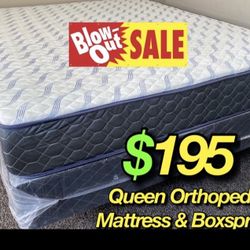 Queen Size Supreme Orthopedic Mattress And Boxspring 