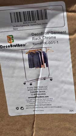 Clothing Rack Chrome Commercial  Rolling Adjustable  Deco Bros  New Price Firm in Corona92879