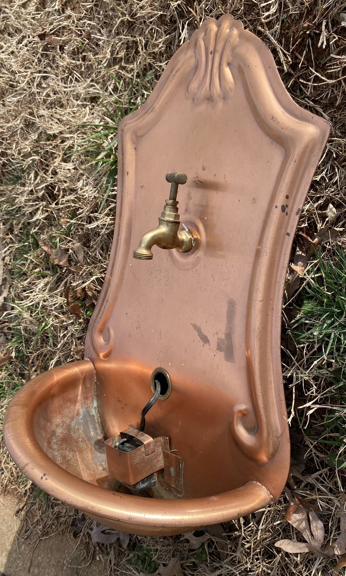 Smith & Hawken Copper And Stainless Steel Patio Wall Mount Fountain for