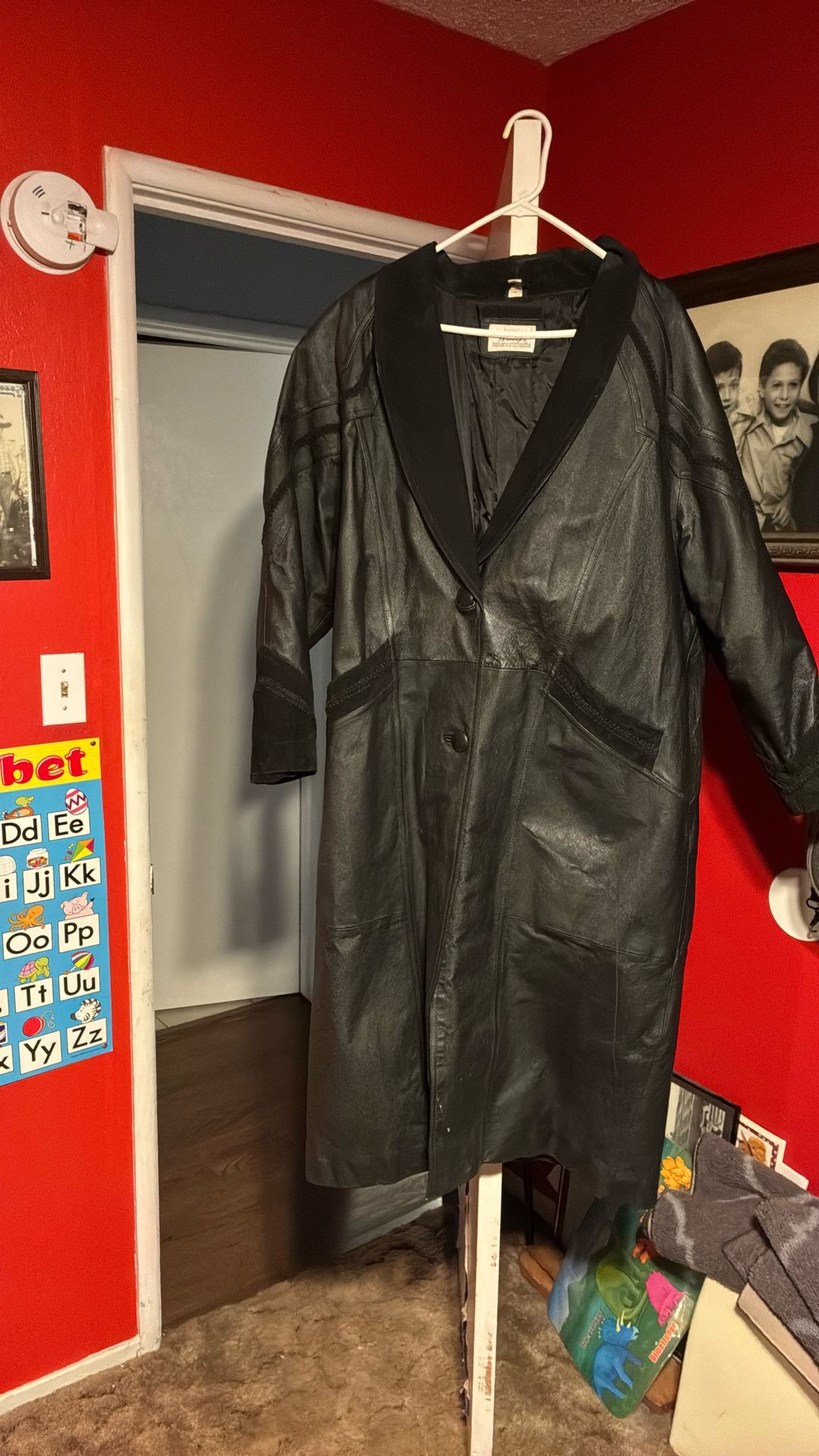 Size 2 X Leather Long Jacket