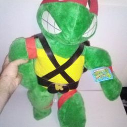 TEENAGE MUTANT NINJA TURTLES TMNT Plush 1989 - Vintage 80's Rafael In Turtle Package  90's New With Tags Box 28" Tall Collectible Authentic Toy Doll 