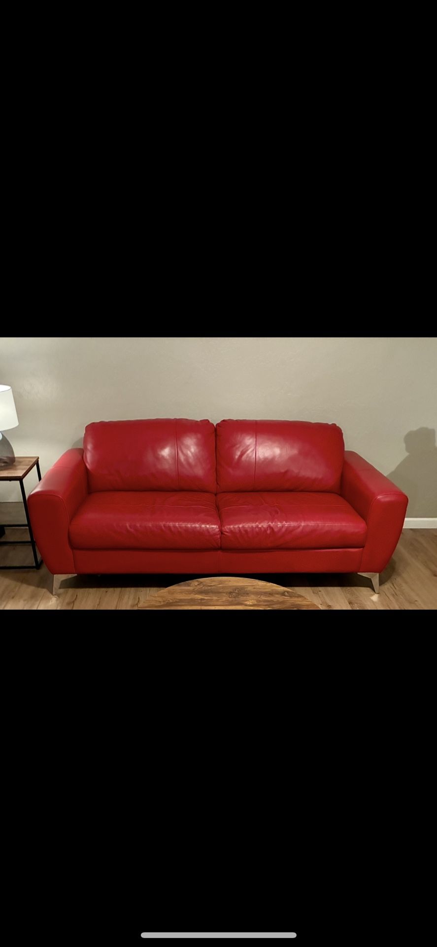 Great Condition Red Leather Couch