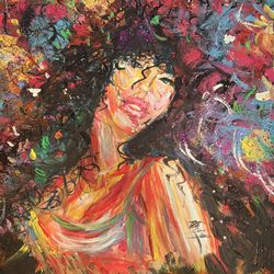 Curly Girl In Color Art