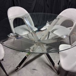 SILVER DINING TABLE - Round 🍽️🍴🍽️ FAST DELIVERY!! 🚚 