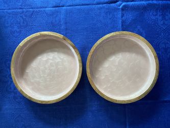 Two Plates Perl In Mango Wood, 10”
