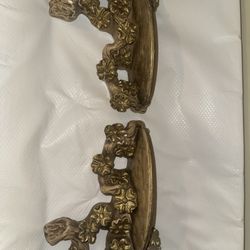 Set Of 2 Vintage Blooming Dogwood Tree Branch Shelves