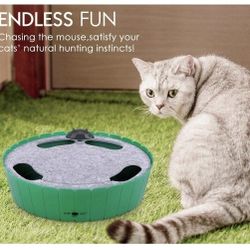 Pawaboo Interactive Cat Toy with Running Mouse, Electronic Motion Cat Toy Automatic Teaser for Indoor Cats, Pop and Play Hide Seek Cat Toy Hunting Mou