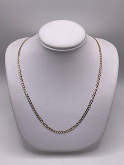 14KT Yellow Gold Diamond Cut Curb Link Chain